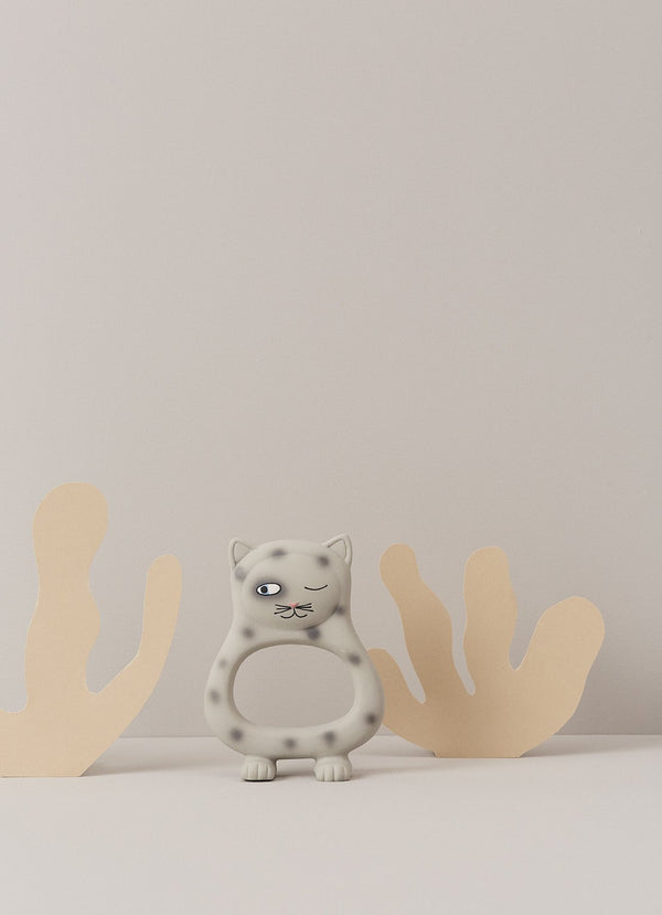 OYOY Living Design - OYOY MINI Benny Cat Baby Teether Rubber Toy 203 Grey