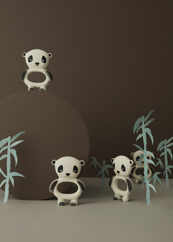OYOY Living Design - OYOY MINI Panda Baby Teether Rubber Toy 102 Offwhite / Black