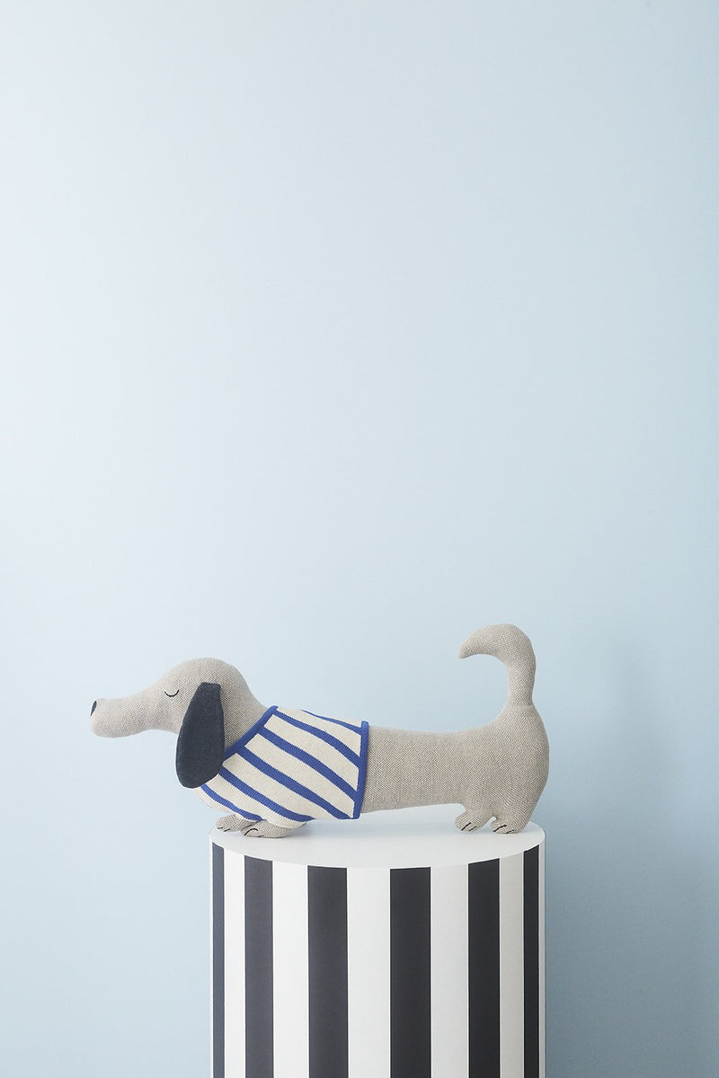 OYOY Living Design - OYOY MINI Slinkii Dog Cushion Soft Toys 103 Beige / Dark Blue